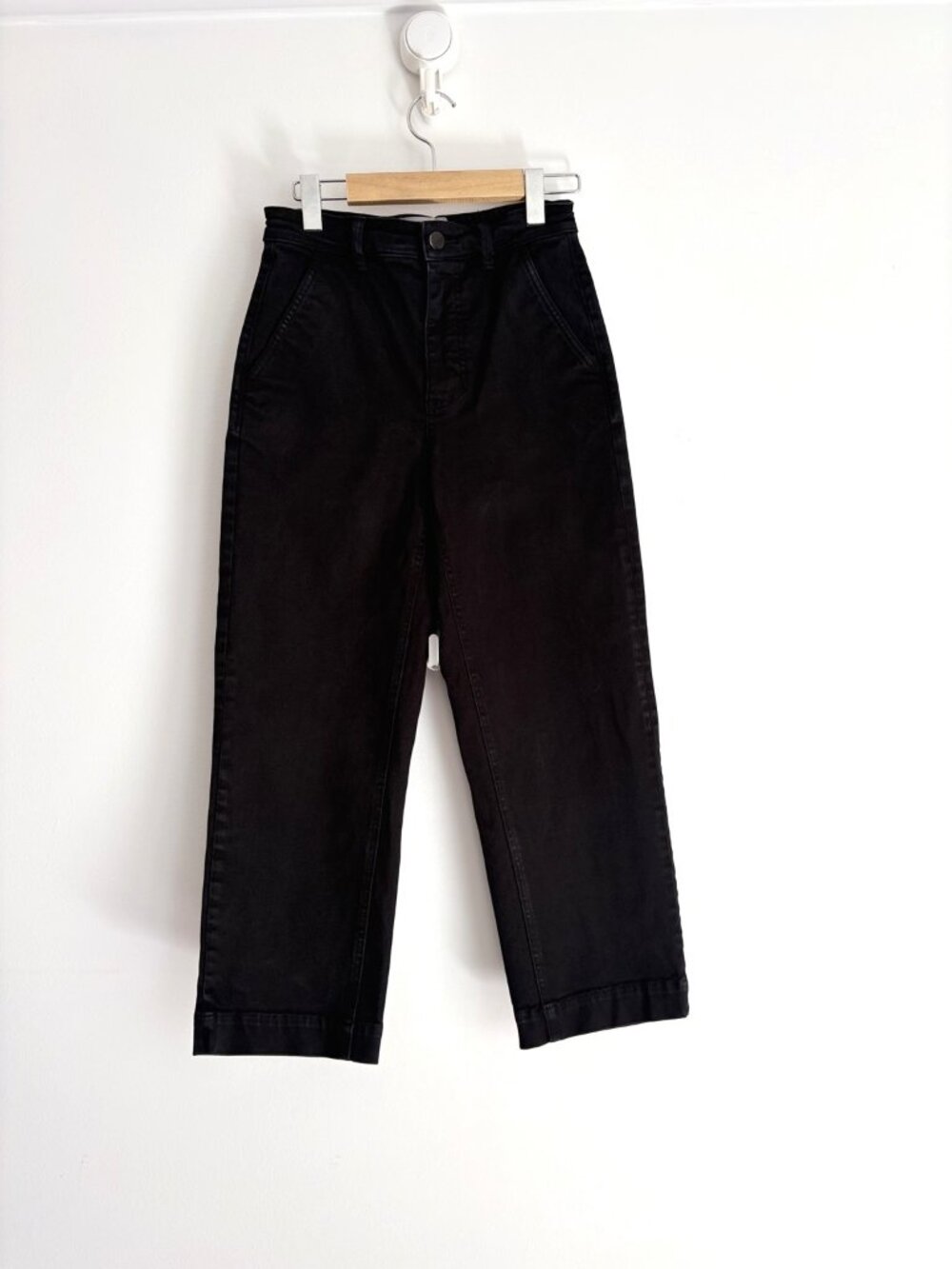 Everlane Minimalist Black Wide Leg Cropped Pants 0
